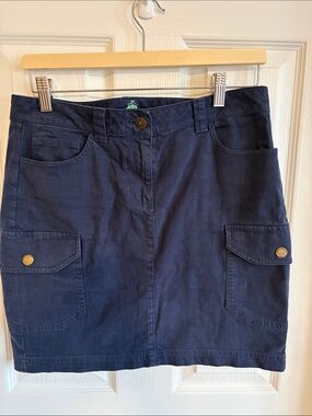 Brooks Brothers Cotton Navy Cargo Pocket Skirt